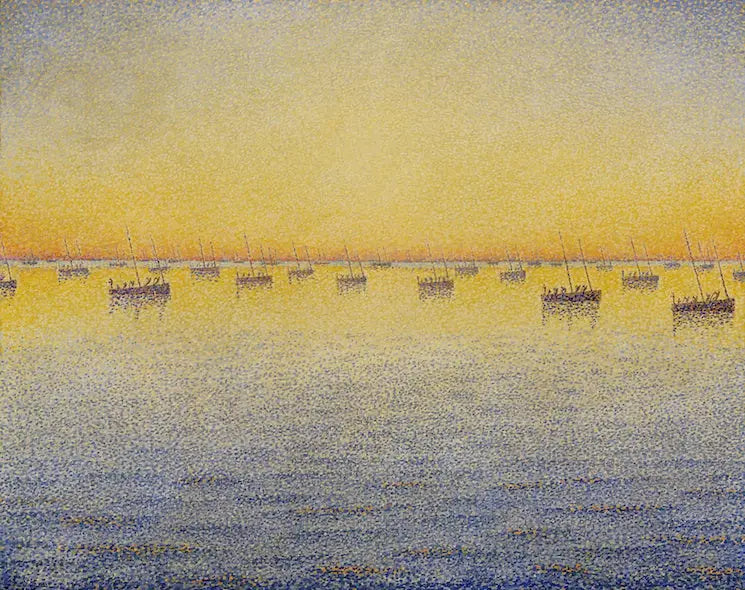 Zachód słońca, łowienie sardynek, Concarneau - Paul Signac