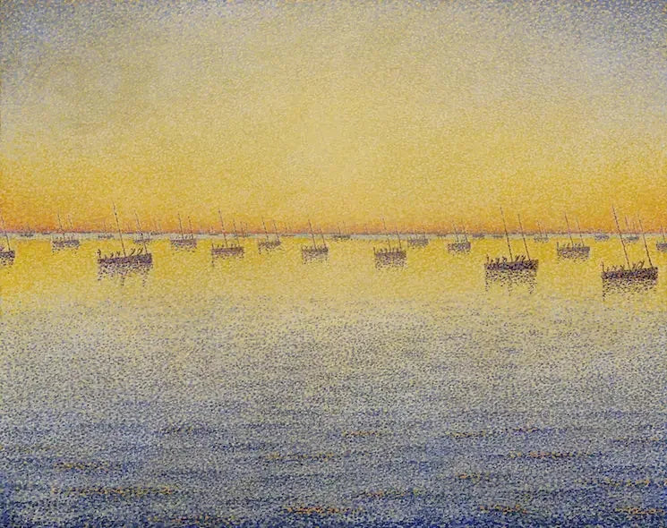 Zachód słońca, łowienie sardynek, Concarneau - Paul Signac