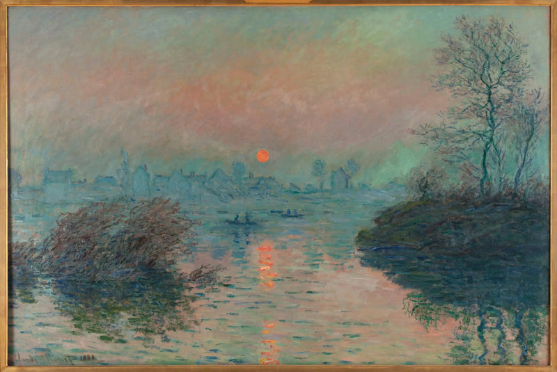 Zachód słońca nad Sekwaną w Lavacourt, efekt zimy - Claude Monet