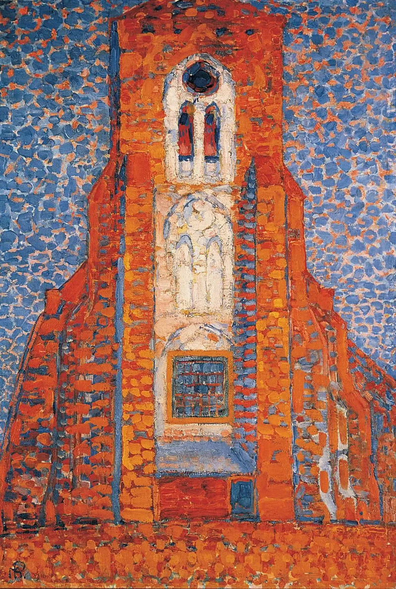 Słońce, Kościół w Zelandii; Fasada kościoła w Zoutelande - Piet Mondrian
