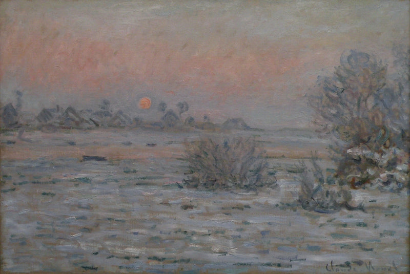 Zimowe słońce w Lavacourt W557 - Claude Monet