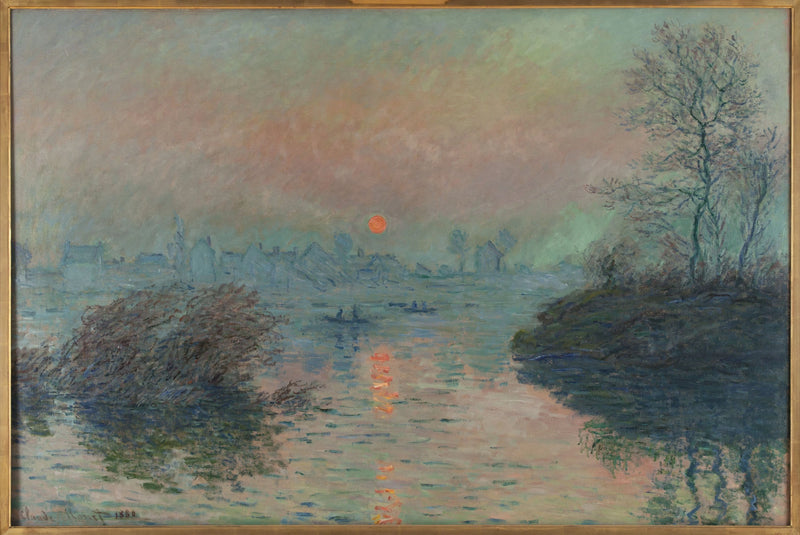 Zachodzące słońce nad Sekwaną w Lavacourt W576 - Claude Monet
