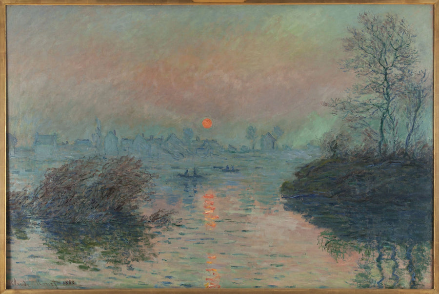 Zachodzące słońce nad Sekwaną w Lavacourt W576 - Claude Monet