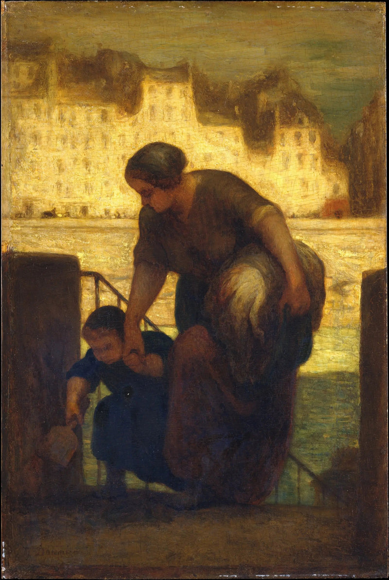 Wypłynięcie łodzi myjącej - Honoré Daumier