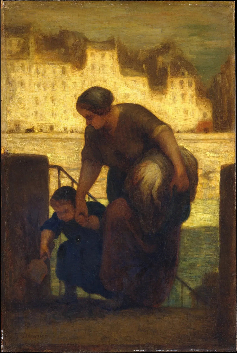 Wypłynięcie łodzi myjącej - Honoré Daumier