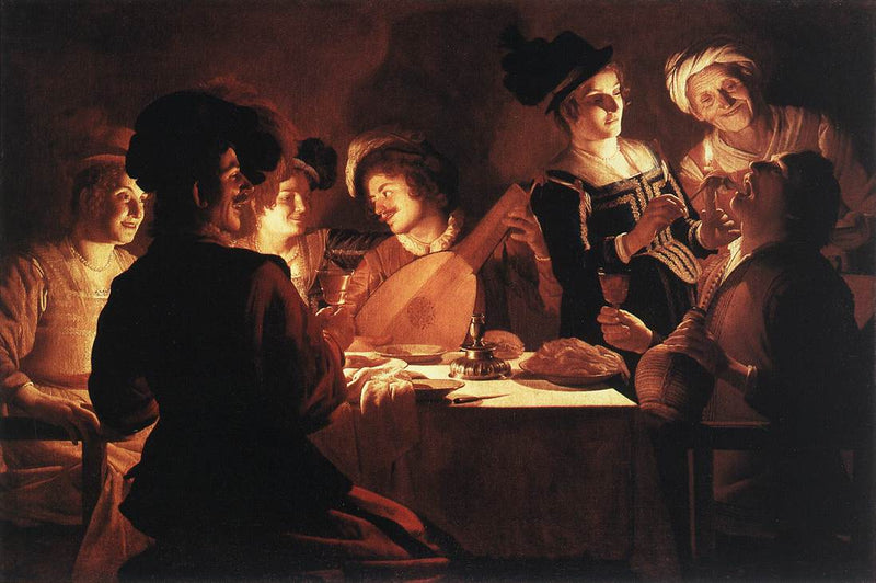 Kolacja z lutnistą - Gerrit van Honthorst