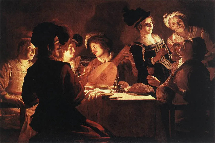 Kolacja z lutnistą - Gerrit van Honthorst