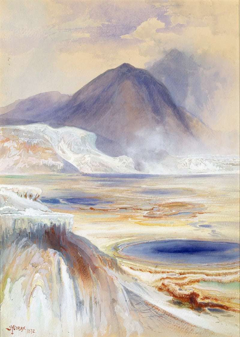 Ciepłe źródła w Mammoth, Yellowstone - Thomas Moran