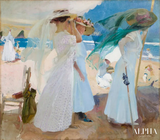 Sous l'auvent, Zarauz - Sorolla - Reproductions de tableaux et peintures haut de gamme