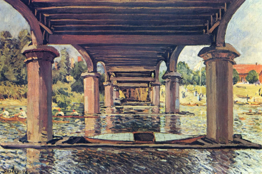 Pod mostem Hampton Court - Alfred Sisley