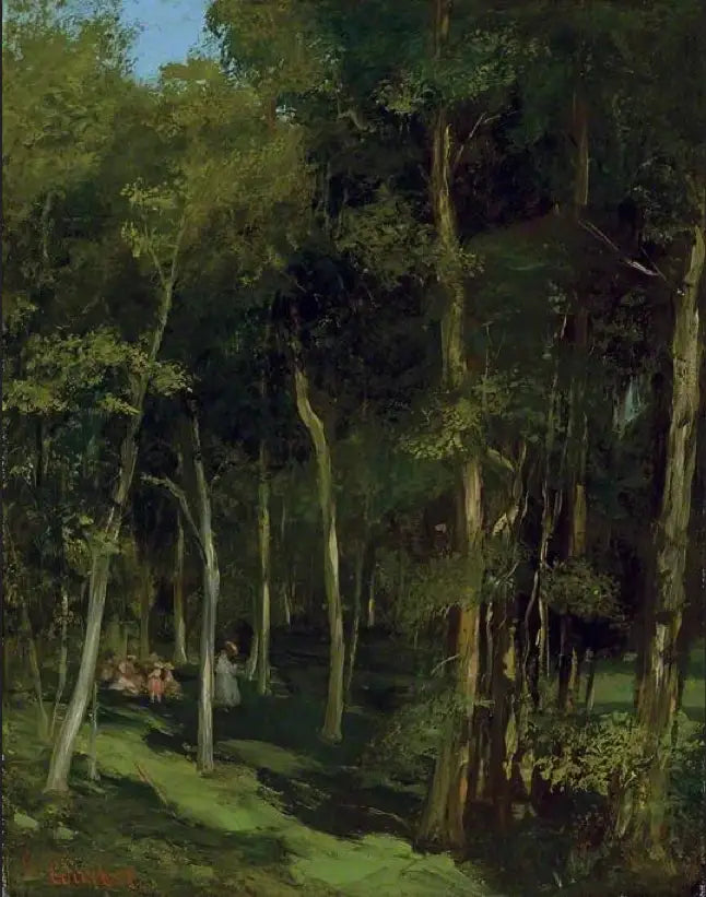Sous les arbres à Port-Berteau, enfants dansants - Gustave Courbet image 1 copie peinte à la main à l’huile
