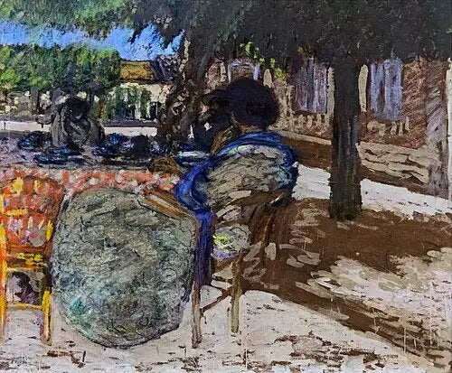 Pod drzewami czerwonego pawilonu - Édouard Vuillard