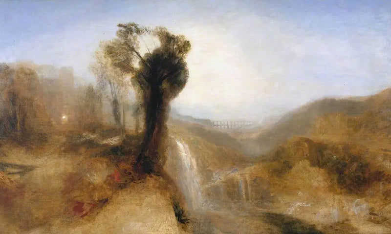 Południowy krajobraz z akweduktem i wodospadem - J. M. W. Turner