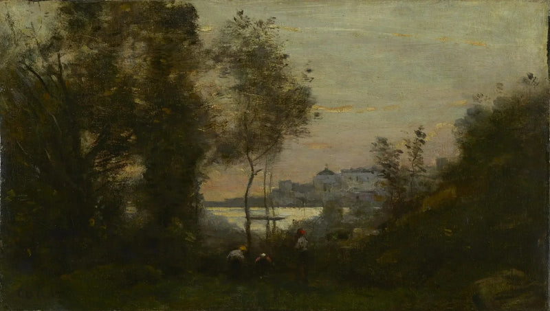 Pamiątka z Ville-d'Avray, zachód słońca - Jean-Baptiste Camille Corot