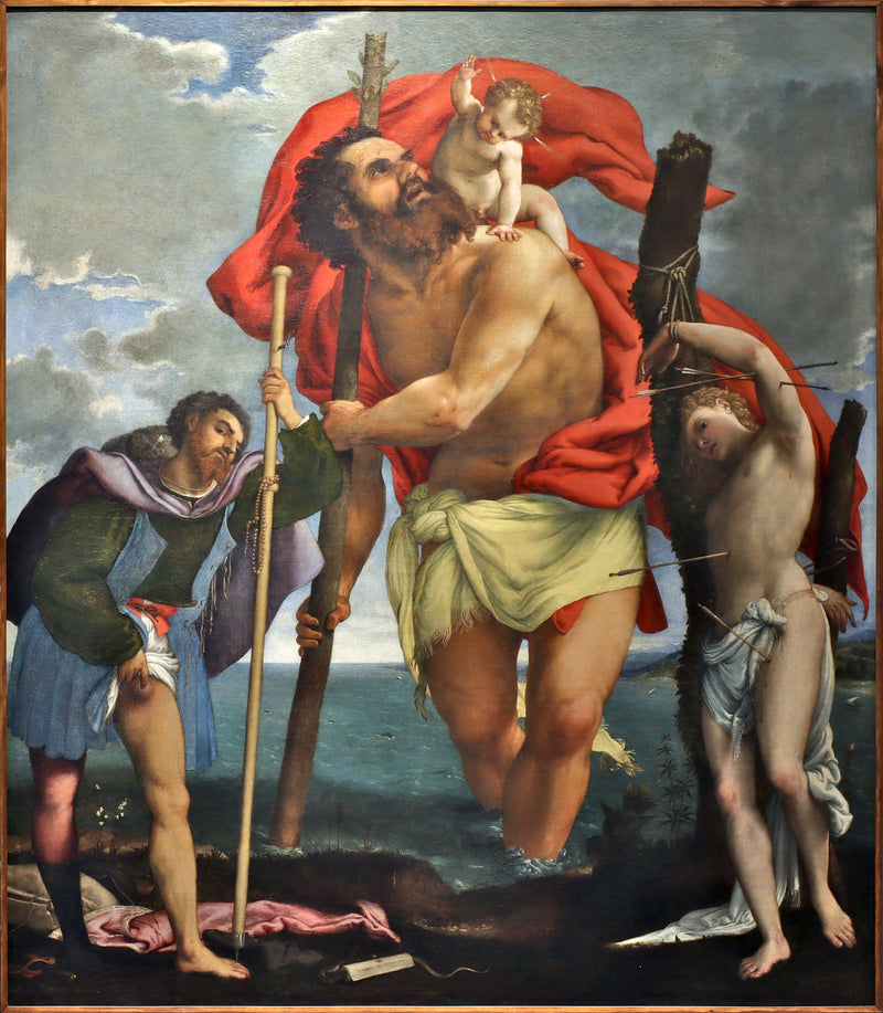 Święty Krzysztof, Święty Rocco, Święty Sebastian - Lorenzo Lotto