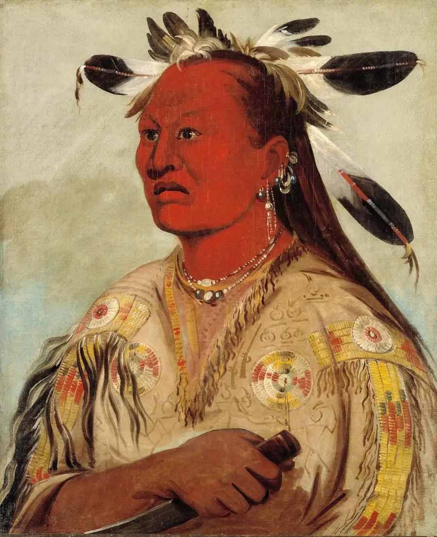 Stán-au-pat, Krwawa Dłoń, przywódca plemienia - George Catlin