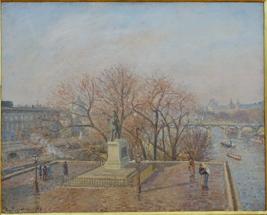 Pomnik Henryka IV, poranek, zimowe słońce - Camille Pissarro