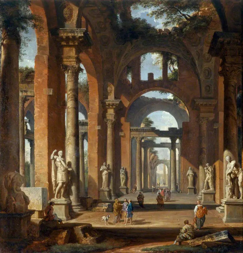 Statuy w ruinach arkady - Giovanni Paolo Panini