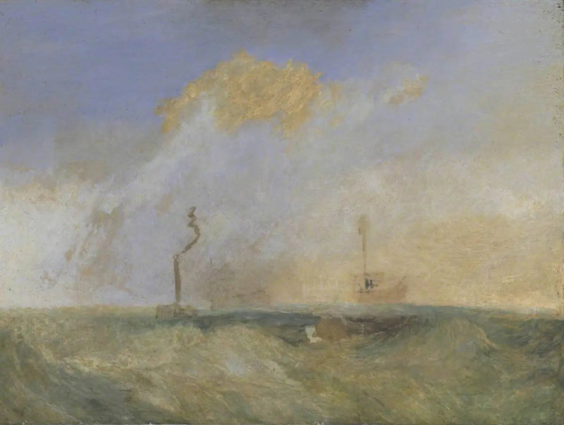 Parowiec i statek świetlny; studium do 'Walka Temeraire' - J. M. W. Turner