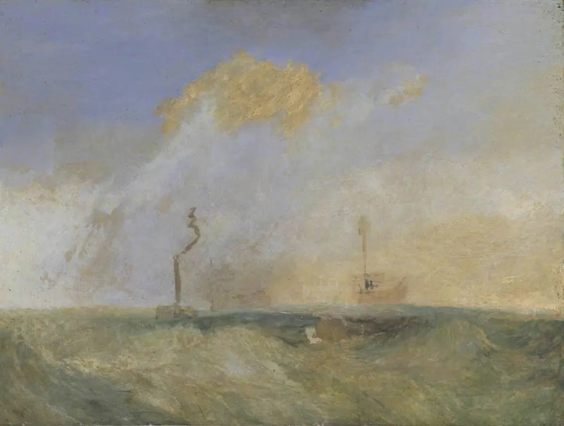 Parowiec i statek świetlny; studium do 'Walka Temeraire' - J. M. W. Turner