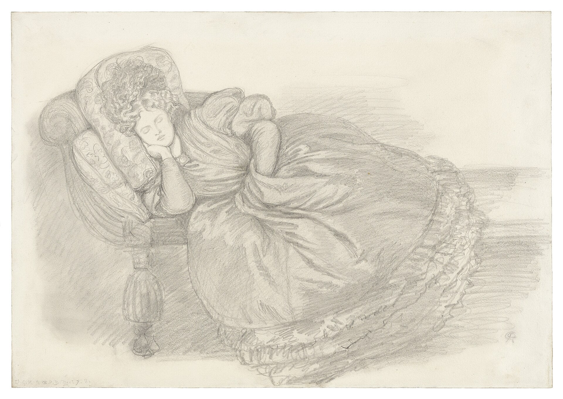 Étude de Fanny Cornforth endormie - Dante Gabriel Rossetti