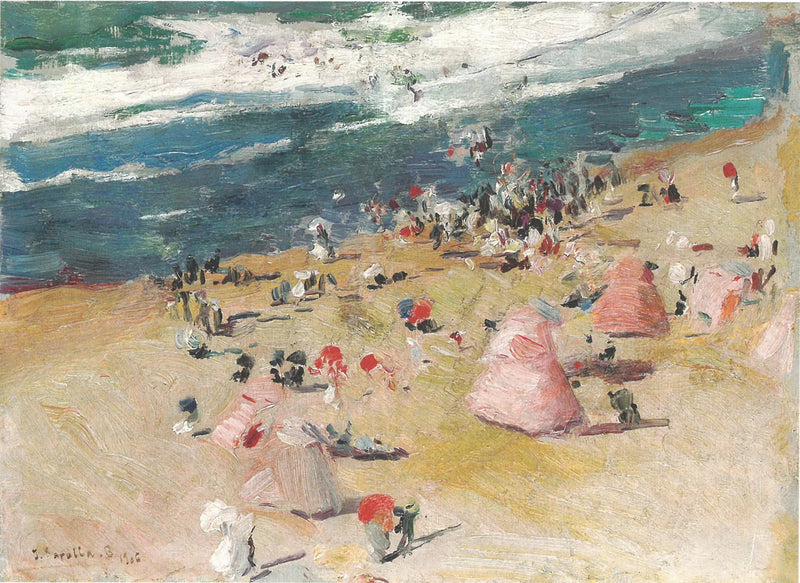 Na plaży w Biarritz - Joaquín Sorolla
