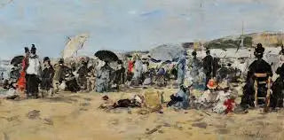 Na plaży w Trouville - Eugène Boudin