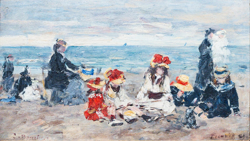 Na plaży w Trouville - Eugène Boudin