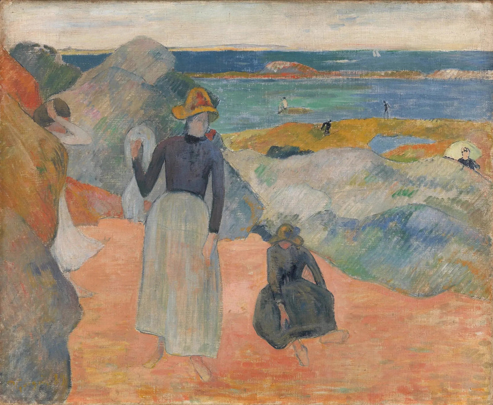 Sur la plage en Bretagne - Paul Gauguin image 1 reproduction d’œuvre d’art à l’huile
