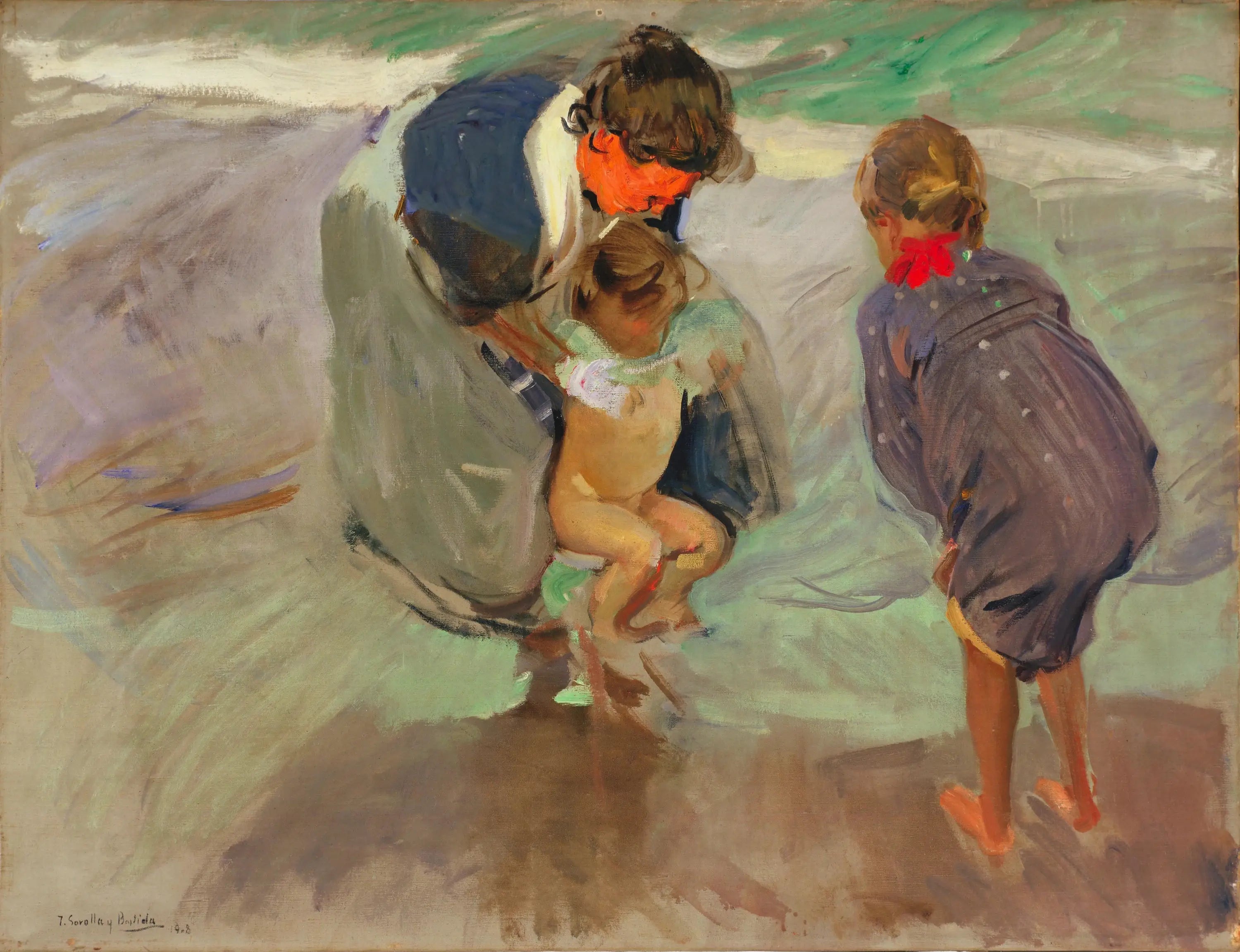 Sur la plage - Joaquín Sorolla image 1 reproduction artisanale de tableau
