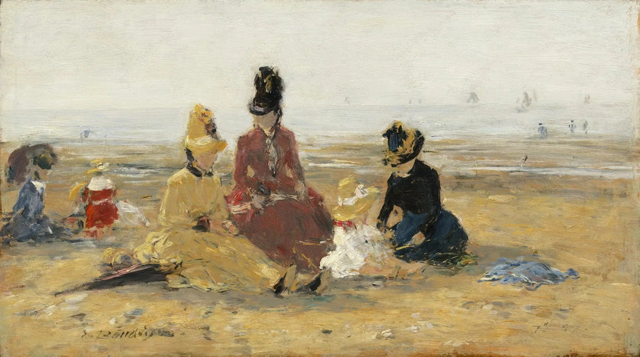 Na plaży, Trouville - Eugène Boudin