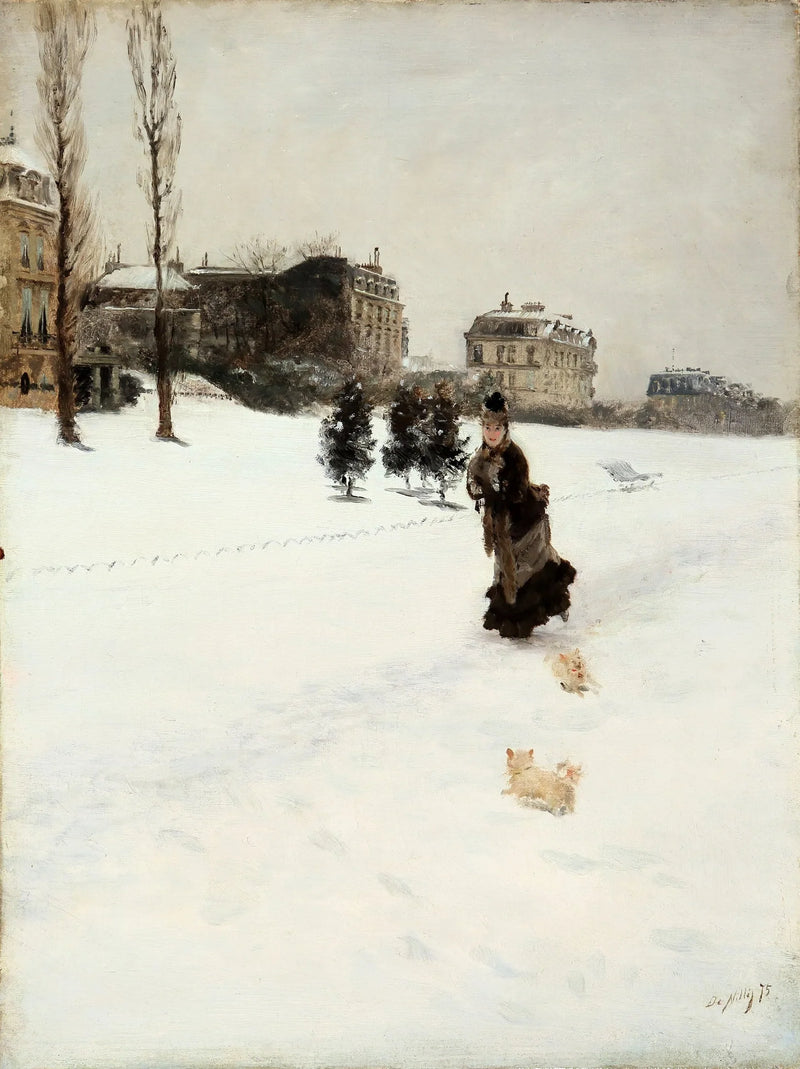 Na zaśnieżonej drodze - Giuseppe De Nittis