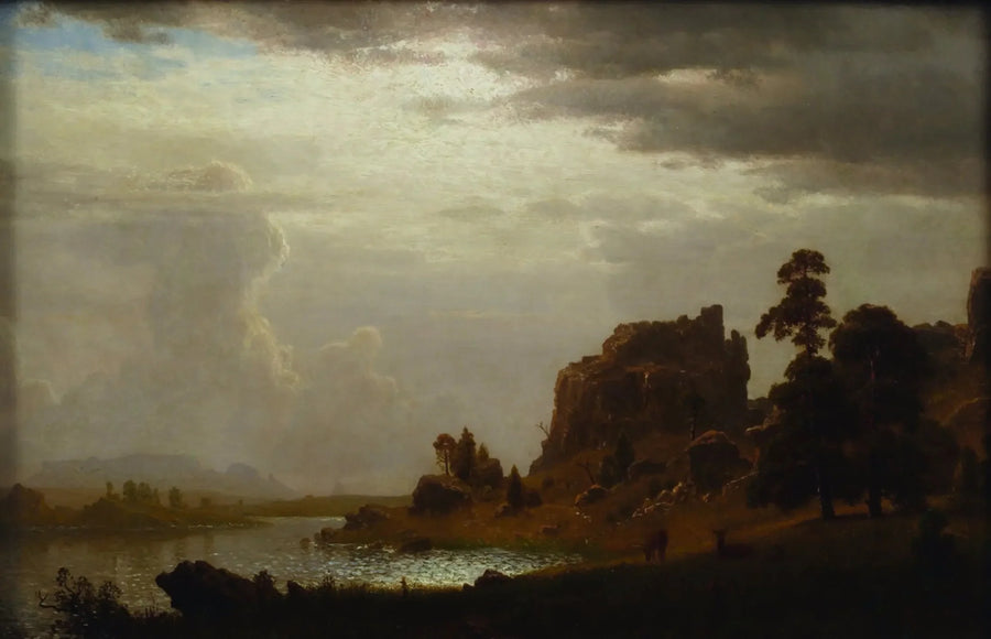 Na Sweetwater w pobliżu Bramy Diabła - Albert Bierstadt
