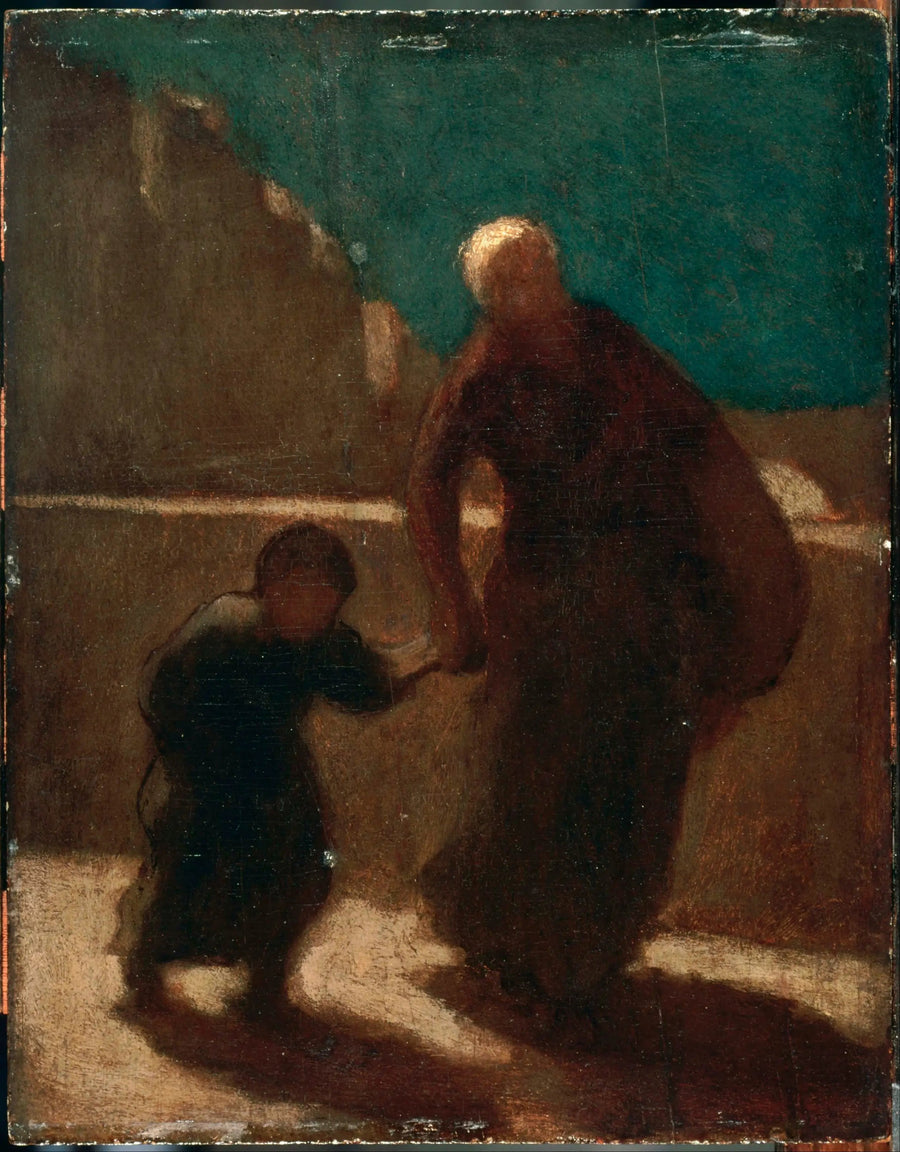 Na moście w nocy - Honoré Daumier