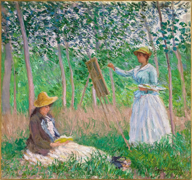 Suzanne czytająca i Blanche malująca - Claude Monet