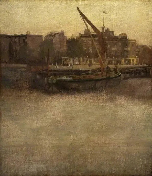 Symfonia w szarości i brązie: Lindsey Row, Chelsea - James Abbott McNeill Whistler