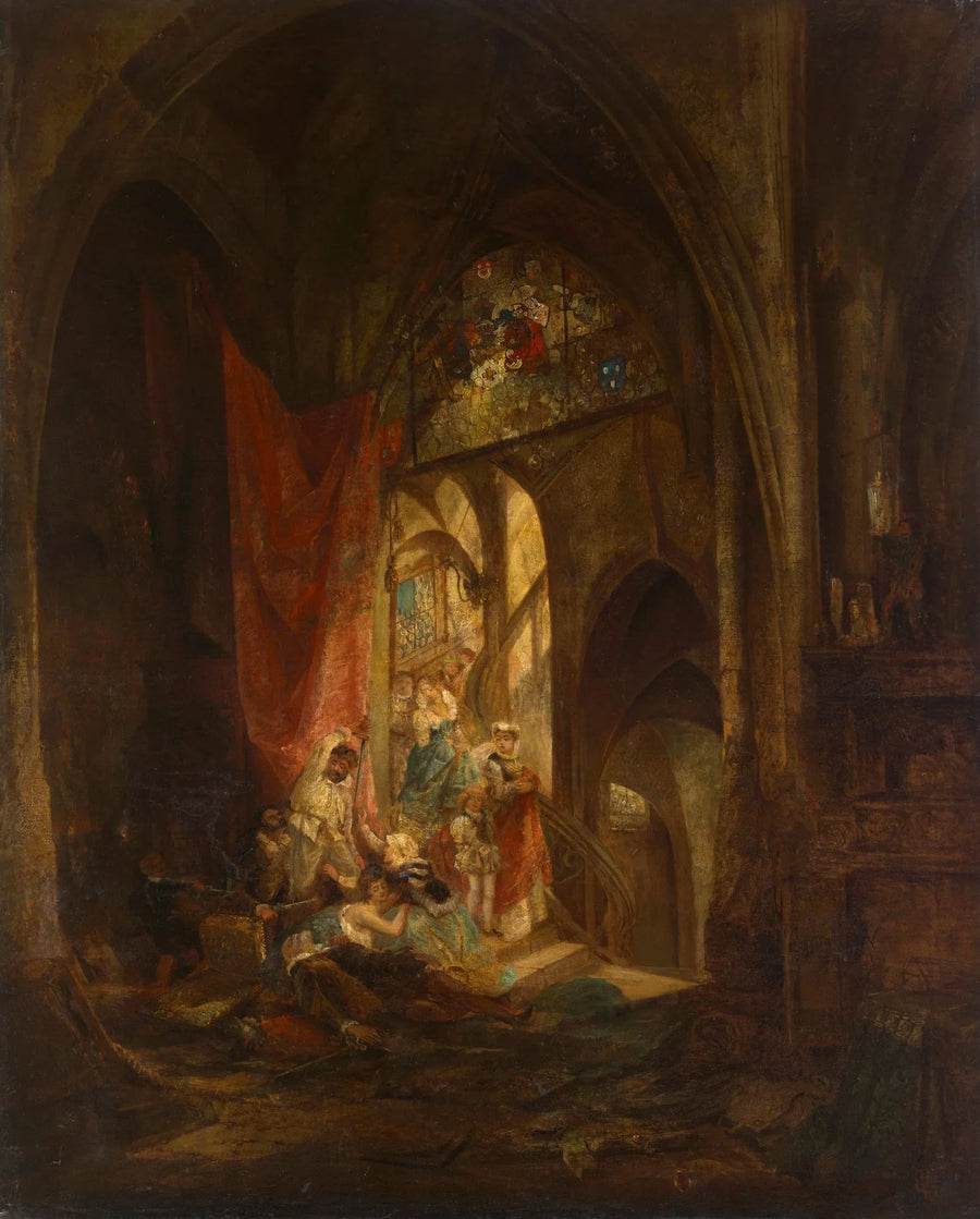 Szene auf der Schlosstreppe - Karl von Piloty