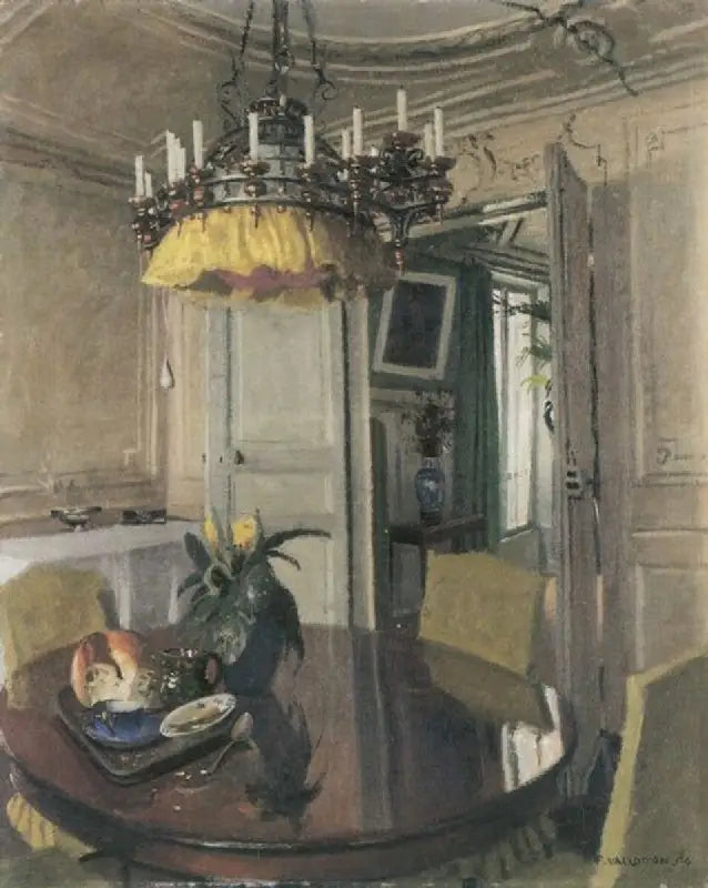 Stół jadalniany z bukietem - Félix Vallotton