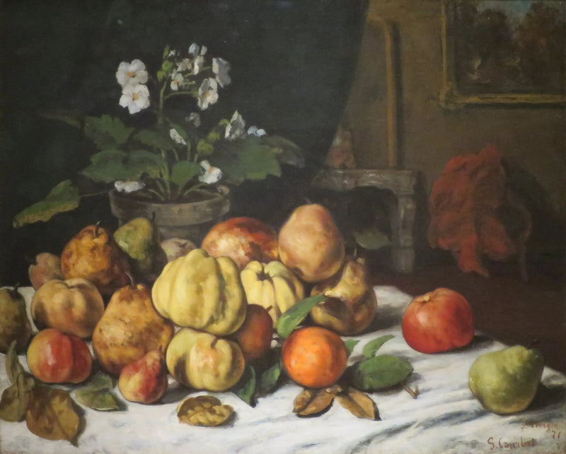 Stół salonowy pokryty owocami - Gustave Courbet