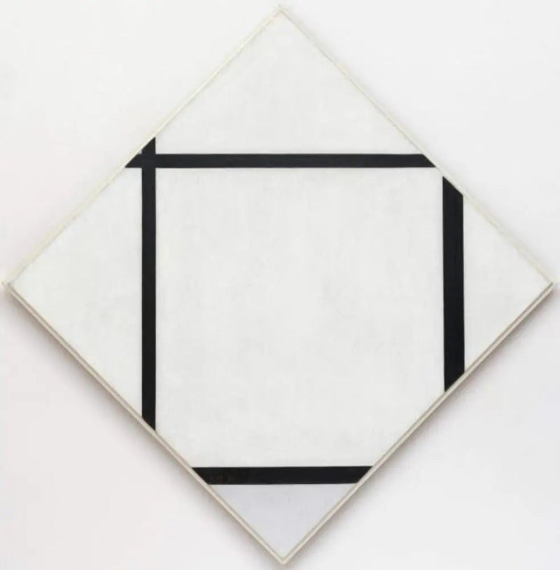 Obraz I: Romb o czterech liniach i szary - Piet Mondrian