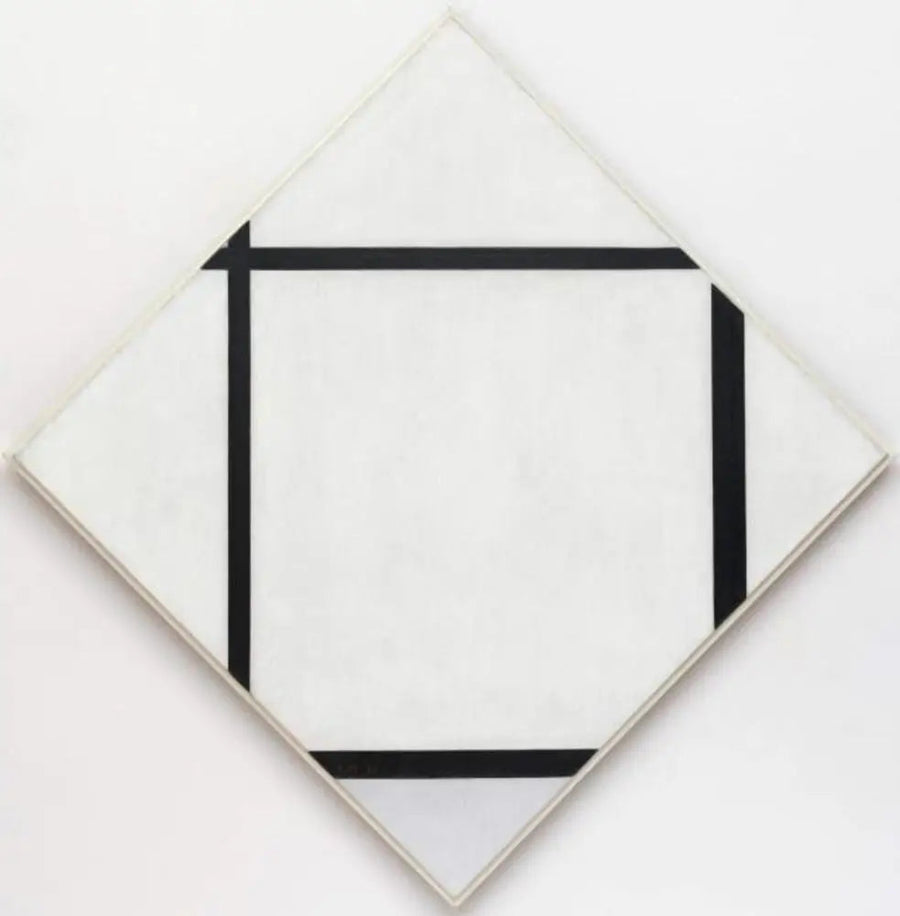 Obraz I: Romb o czterech liniach i szary - Piet Mondrian
