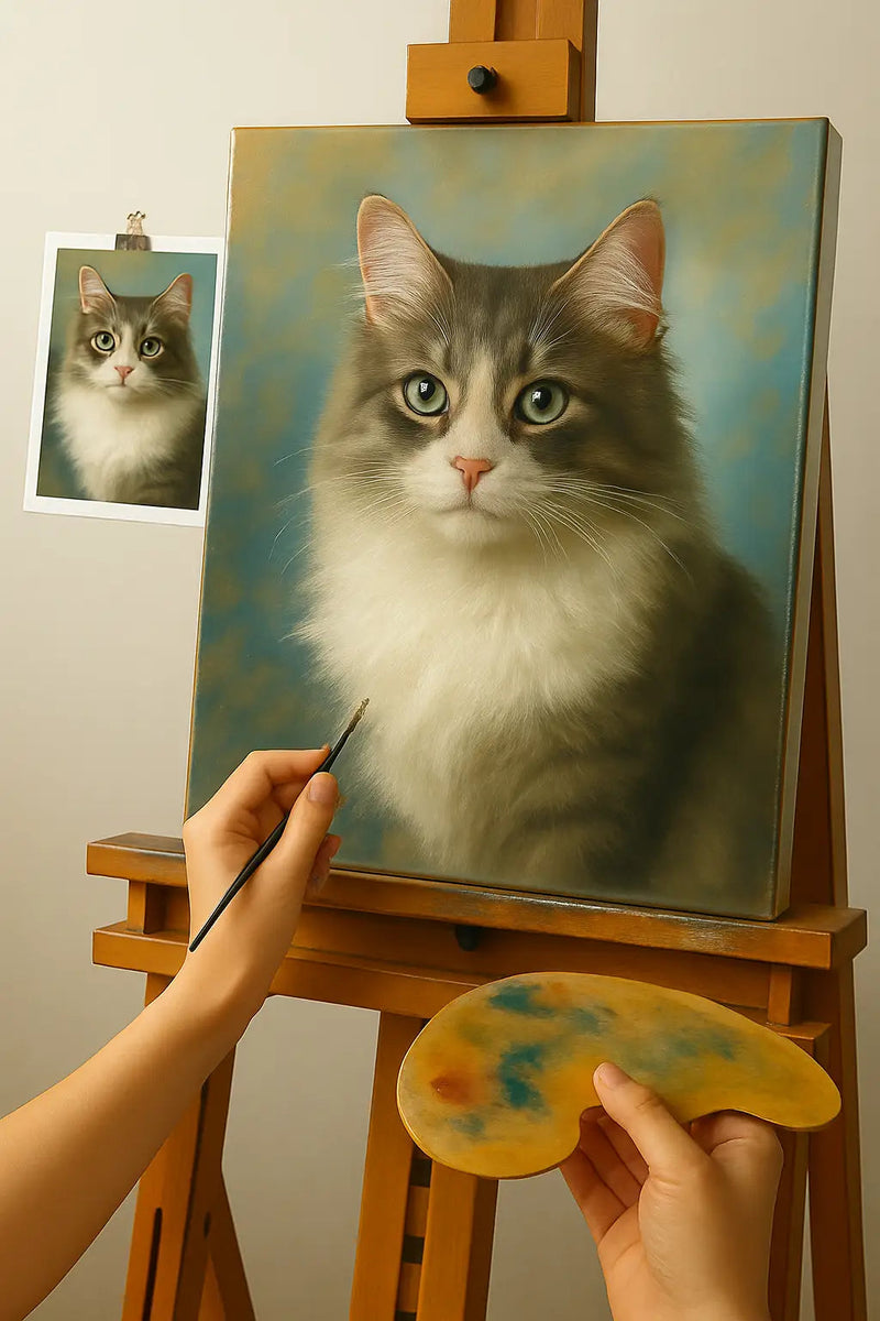🎨 Spersonalizowany obraz kota – Unikalny obraz olejny