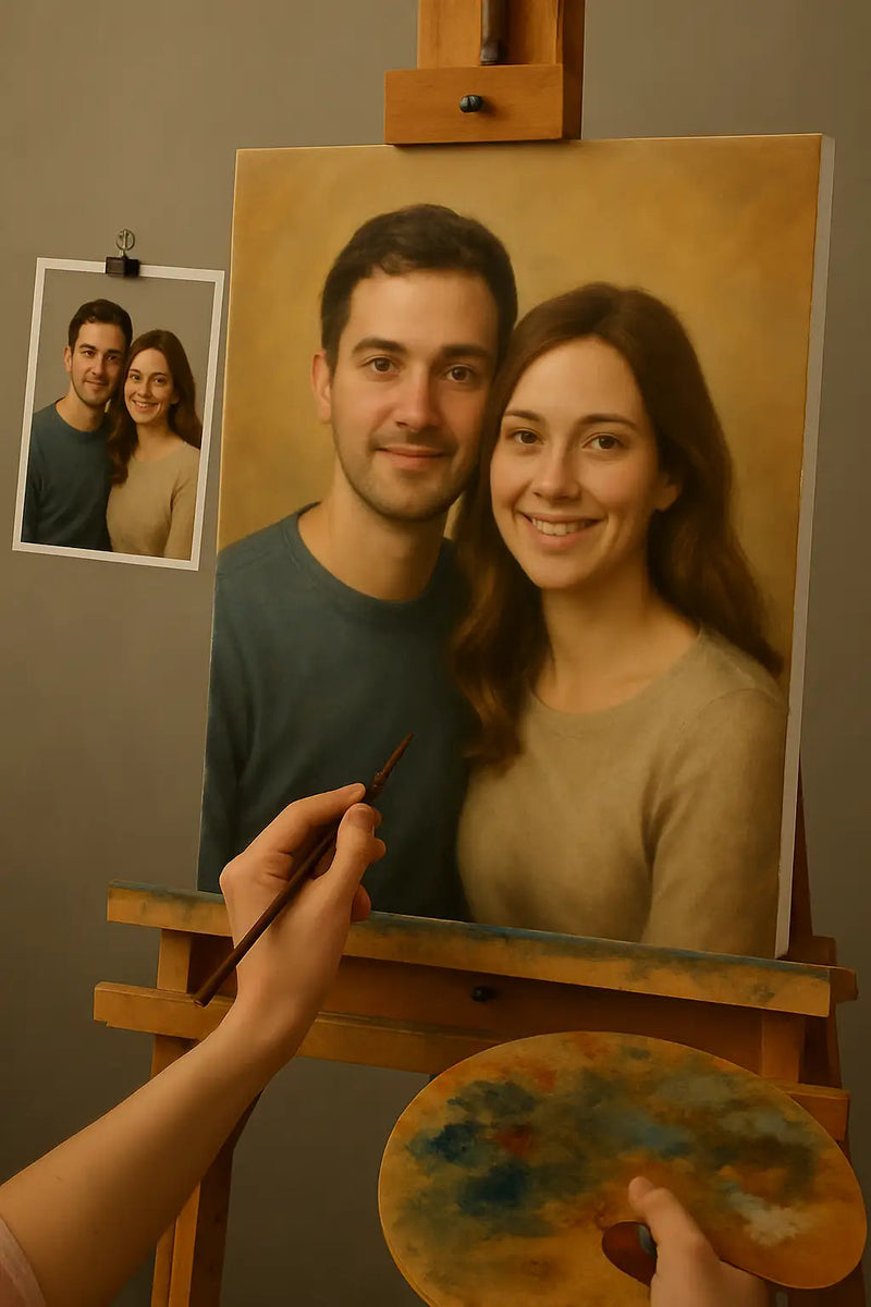 💑 Spersonalizowany obraz pary – Unikalny i emocjonalny obraz olejny