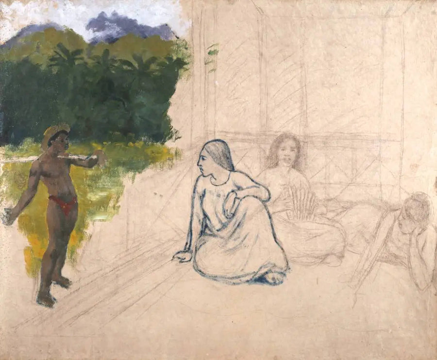 Tahitańczycy lub Tahitańczycy w odpoczynku - Paul Gauguin