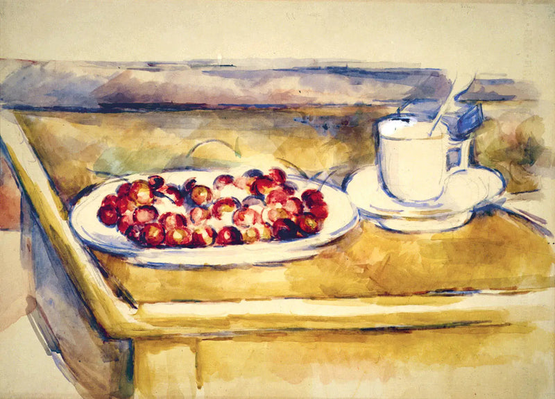 Filiżanka i talerz wiśni - Paul Cézanne