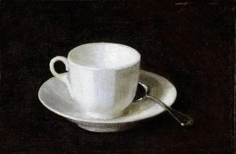 Białe filiżanki i spodeczki - Henri Fantin-Latour