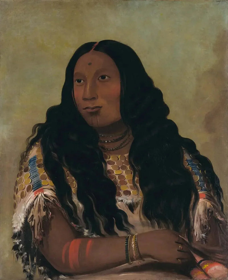 Tchón-su-móns-ka, Banc de Sable, żona kupca François Chardon - George Catlin