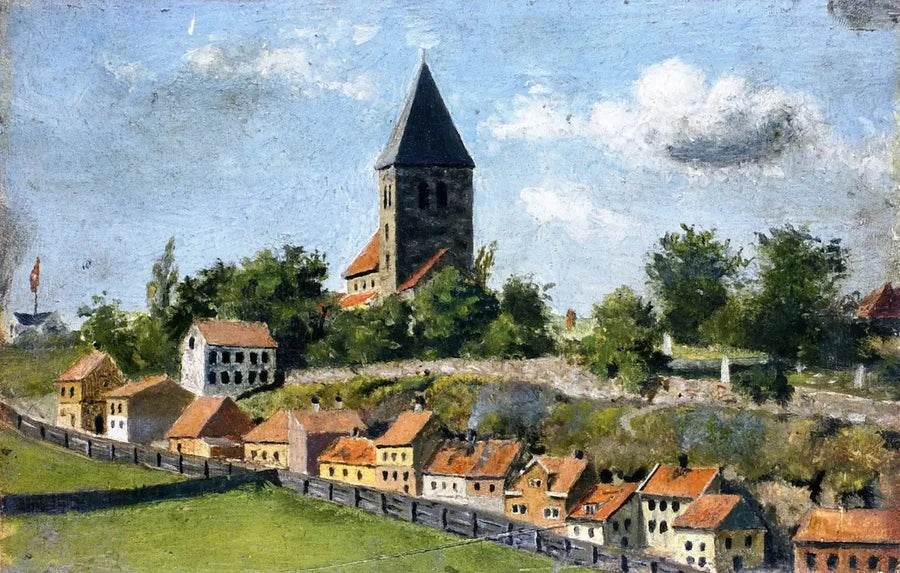 Telthusbakken z starą cerkwią w Aker - Edvard Munch