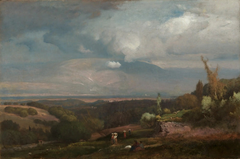 Nadciągająca burza nad wzgórzami Albanii - George Inness