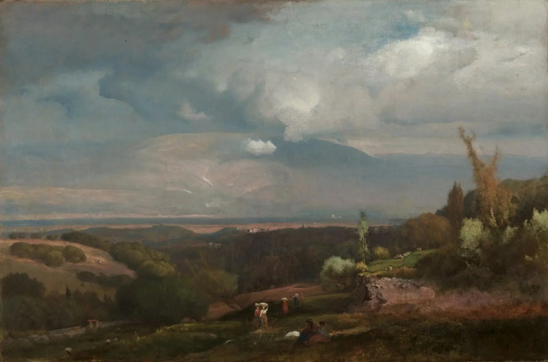 Nadciągająca burza nad wzgórzami Albanii - George Inness